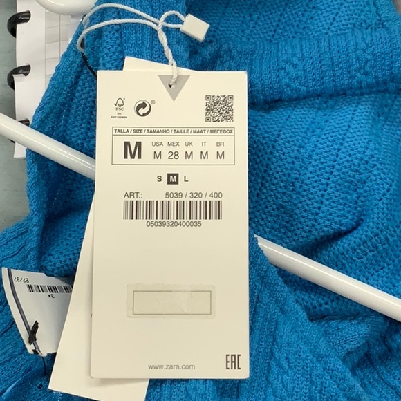 #552 NWT Zara Blue Halter Top M - Picture 2 of 2